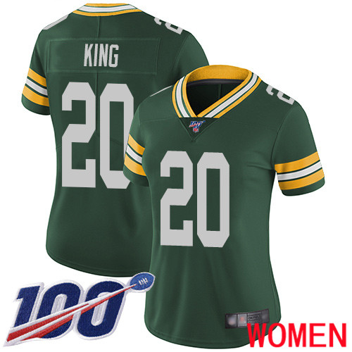 Green Bay Packers Limited Green Women #20 King Kevin Home Jersey Nike NFL 100th Season Vapor Untouchable->green bay packers->NFL Jersey